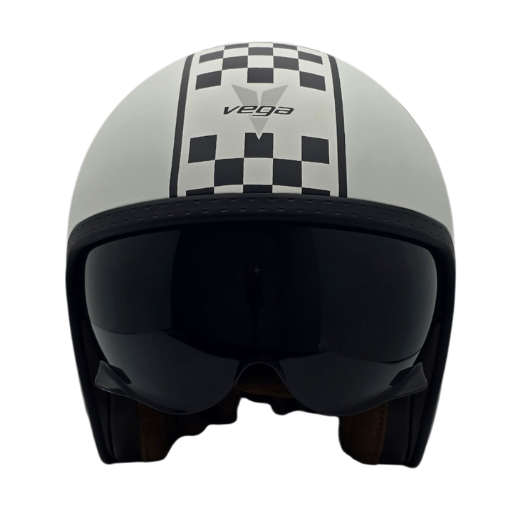 Helmet V8 Checker White Black