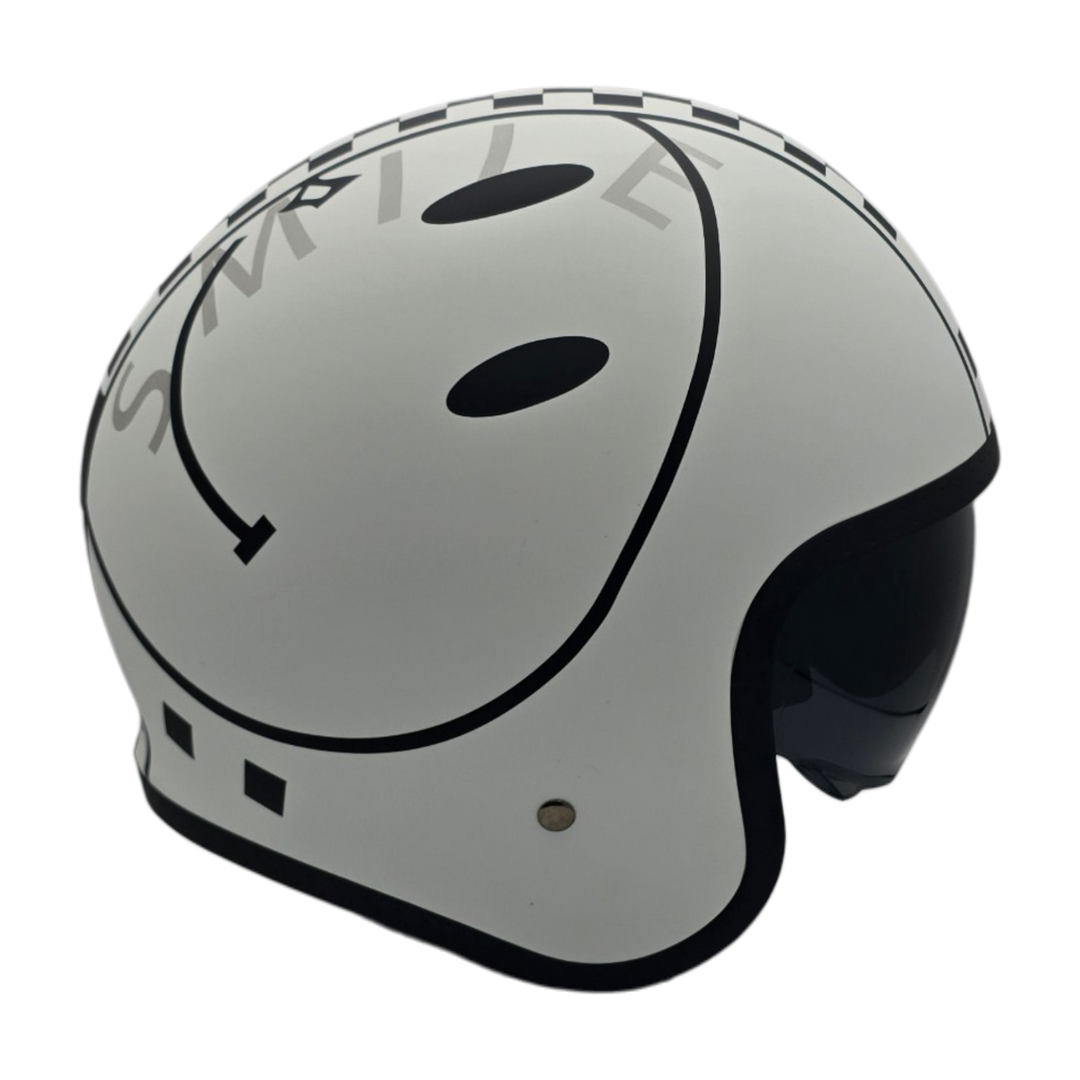 Helmet V8 Checker White Black