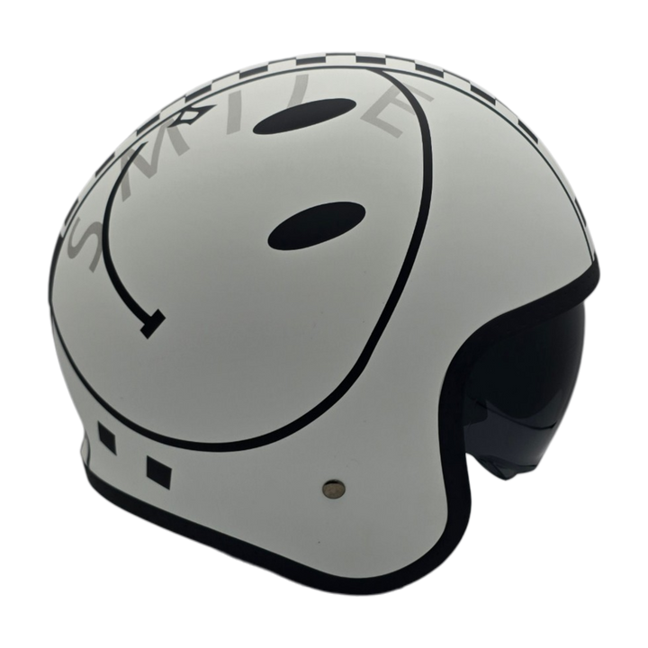 Helmet V8 Checker White Black