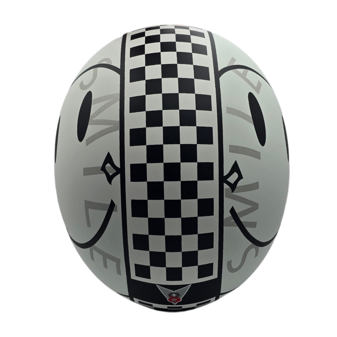 Helmet V8 Checker White Black