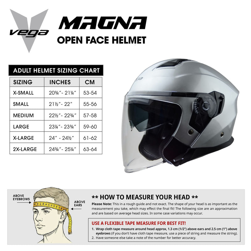 Size Chart Helmet MAGNA Matte Black