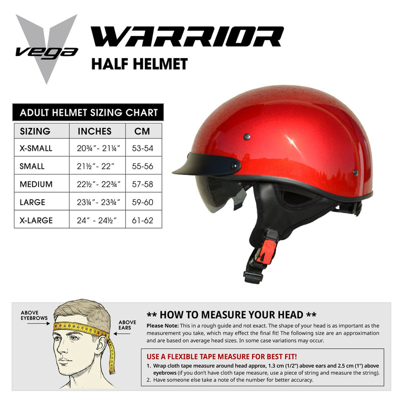 Size Chart Helmet WARRIOR Eagle Grey